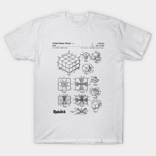 Rubik's Cube Patent Black T-Shirt